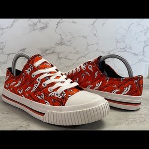 Denver Broncos Womens Low Top Repeat Print Canvas Shoe